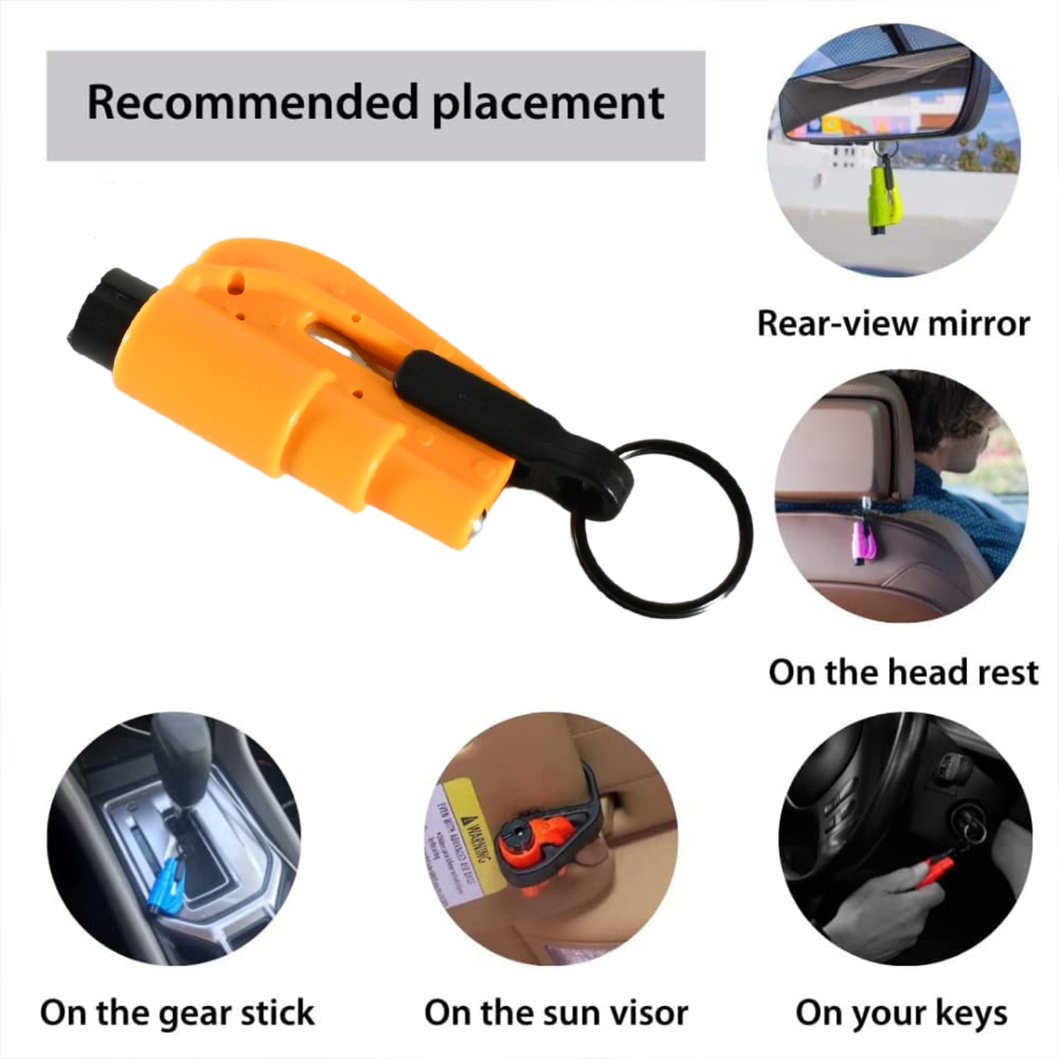 8761 2 in 1 Emergency Safety Cutter with Key Chain, Small Portable Handy Emergency Safely Glass Breaking & Seat Belt Cutting Keychain Tool 8761 2 in 1 Emergency Safety Cutter with Key Chain, Small Portable Handy Emergency Safely Glass Breaking & Seat Belt Cutting Keychain Tool